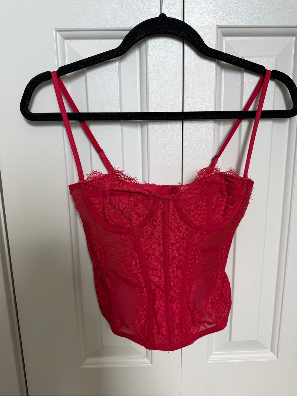 Urban Outfitters Red Lace Bustier Cami